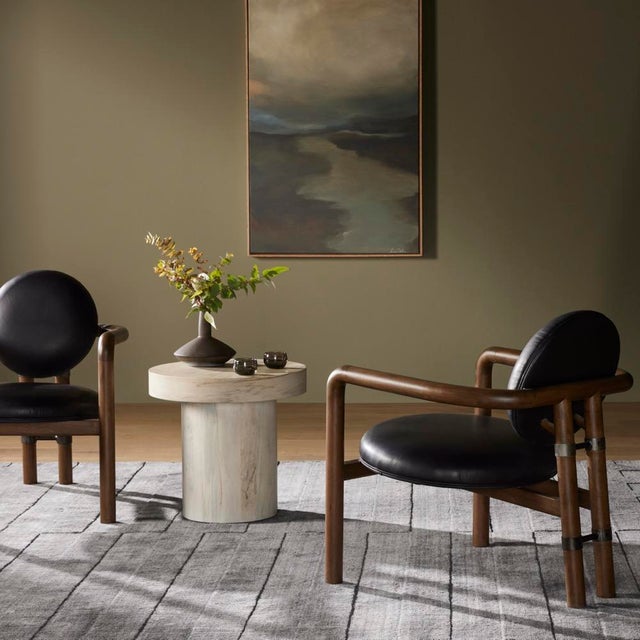 2020s Four Hands Bria Chair, Heirloom Black Leather For Sale - Image 5 of 12