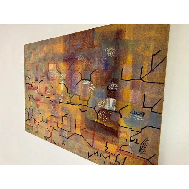 Abstract painting On chipboard Signed Gabriele Dali Dated 1986 Italy