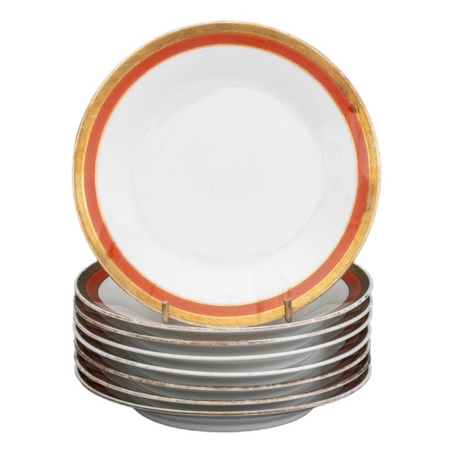 Set of Eight Richard Ginori Porcelain Bread and Butter Plates For Sale
