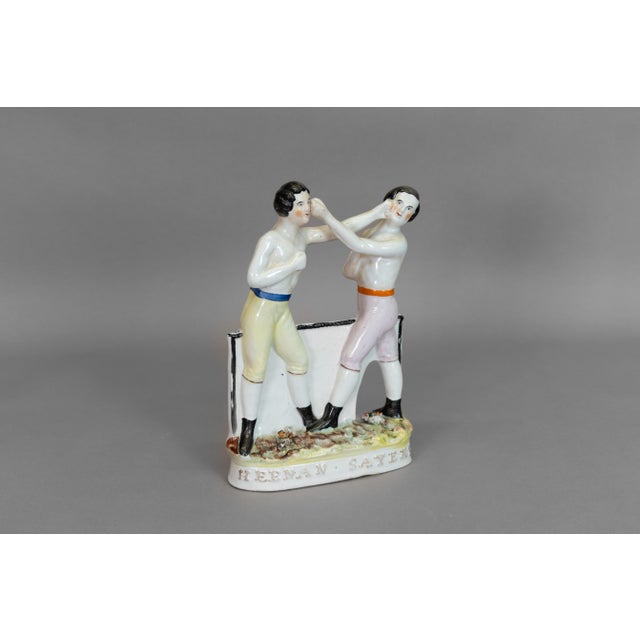 Ceramic Antique Figure from Heenan & Sayers Staffordshire, 1860 For Sale - Image 7 of 7