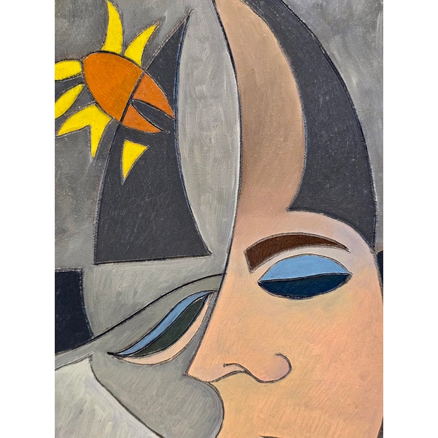 Phillipe Marchand -Surrealist Portrait of a Man Kissing a Woman-Oil Painting For Sale In Los Angeles - Image 6 of 10