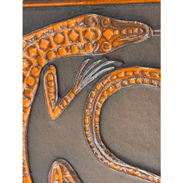 1960s Ceramic Salamander Wall Relief by Günter Praschak for Knabstrup, Denmark, 1960s For Sale - Image 5 of 7
