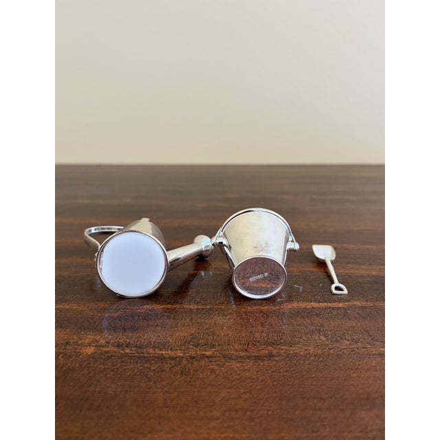 Late 20th Century Silver Godinger Country Garden Pail and Watering Can Salt and Pepper Shakers For Sale - Image 9 of 11