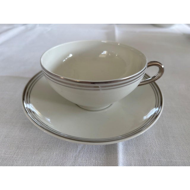 Belle Époque Porcelain Tea Service with Silver Trim by Charles Ahrenfeldt for Limoges, 1890s, Set of 27 For Sale - Image 5 of 9