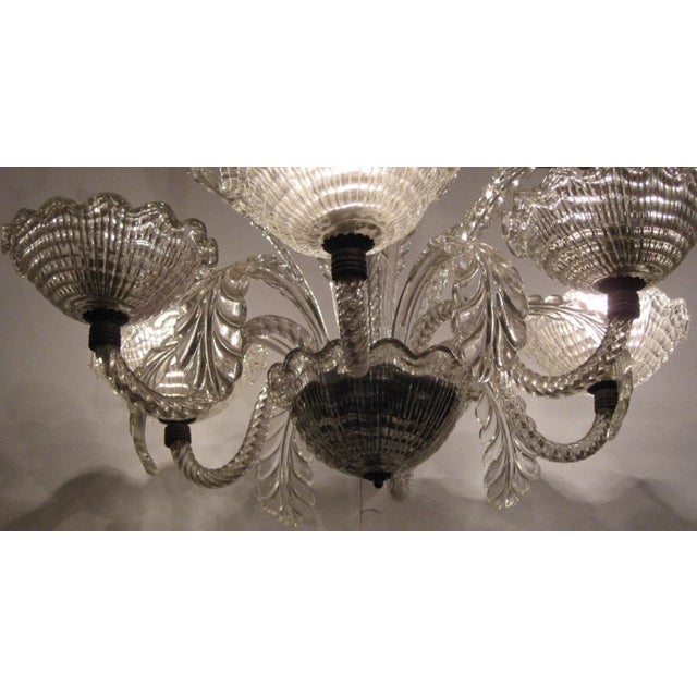 1940s Vintage Murano Glass Chandelier, 1930s For Sale - Image 5 of 10