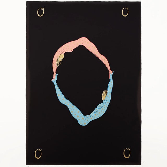 A letter ‘o’ artist proof serigraph from the series created by erté (romain de tirtoff) in 1967 and printed in a limited...