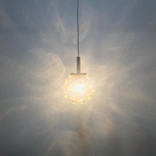 Mid-Century Modern Amber Bubble Glass Ceiling Light attributed to Helena Tynell for Limburg, Germany, 1960s For Sale - Image 4 of 10