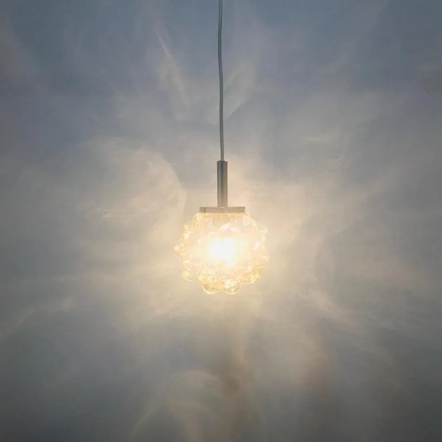 Mid-Century Modern Amber Bubble Glass Pendant Light by Helena Tynell for Limburg, Germany, 1960s For Sale - Image 4 of 10