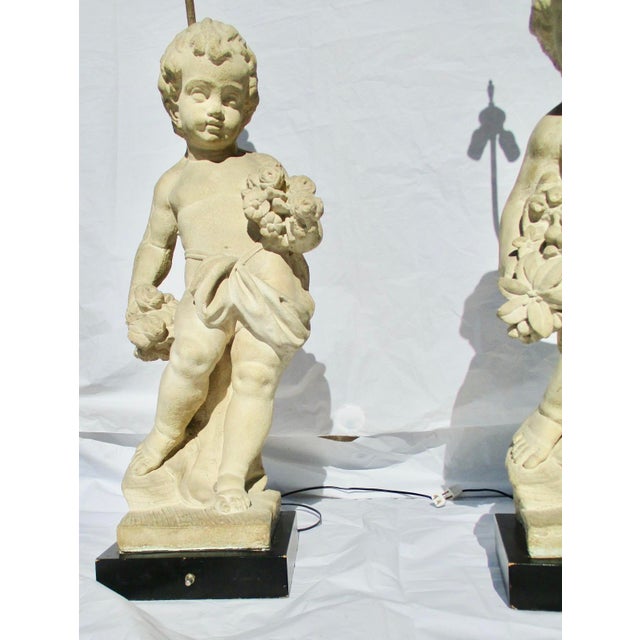 Allegorical Seasons Figural Sculpture Table Lamps - A Pair of 2 For Sale In New York - Image 6 of 17