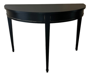 Half-Moon Console Table in Black Patinated Wood