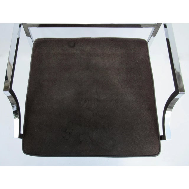 C.1970's MCM Milo Baughman Design for D. I. A. (Design Institute for America) Chrome Chippendale-Style Desk, Arm Side Chair For Sale - Image 11 of 12