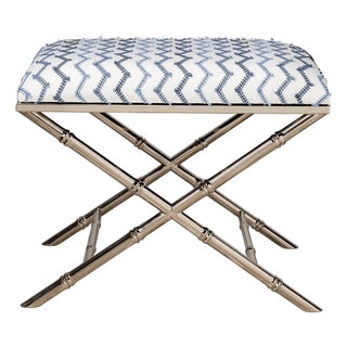 Lauderdale Nickel Bamboo Leg Bench, Mozzi For Sale