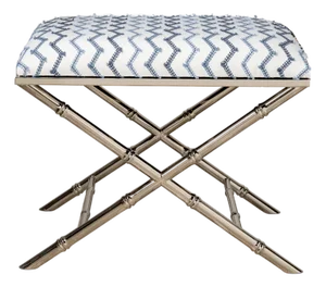 Lauderdale Nickel Bamboo Leg Bench, Mozzi