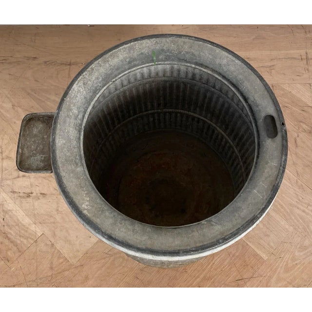 Rustic Large Antique Rustic Zinc Bucket For Sale - Image 3 of 6