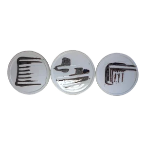 Mid-Century Modern Ceramic Wall Hanging, Tom Hubbard- Set of 3