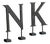 Antique N & K Shop Letters in Brass, 1890s, Set of 2 For Sale