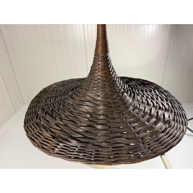 Vintage Rattan Wicker Hanging Lamp, 1960s For Sale - Image 14 of 17