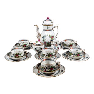 Fleurs Des Indes Coffee and Dessert Set for Six People from Herend, Set of 21 For Sale