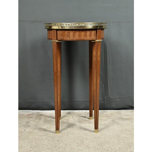 Antique Louis XVI Style Marquetry Side Table, 1890s For Sale - Image 10 of 13