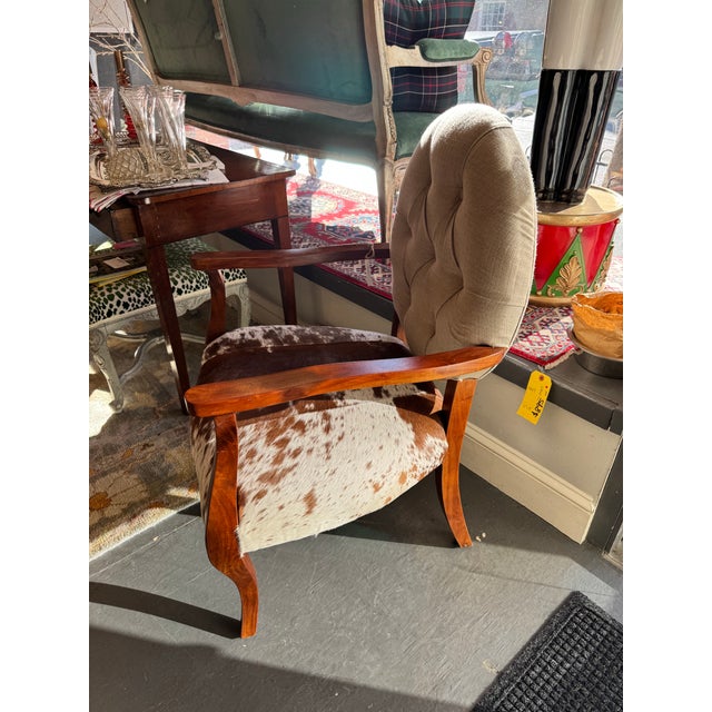 Animal Skin K&k Interiors Cow Hide Chair For Sale - Image 7 of 8
