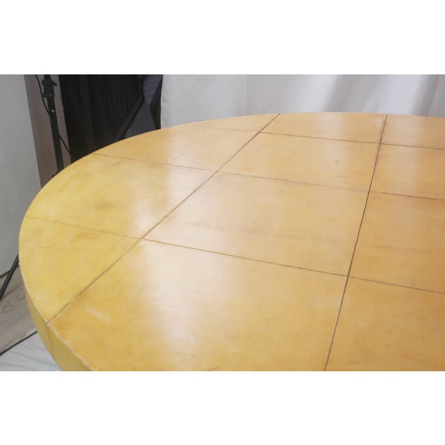 Attributed to Karl Springer MCM Lacquered Goatskin Dining, Conference Table C1970s For Sale - Image 12 of 16