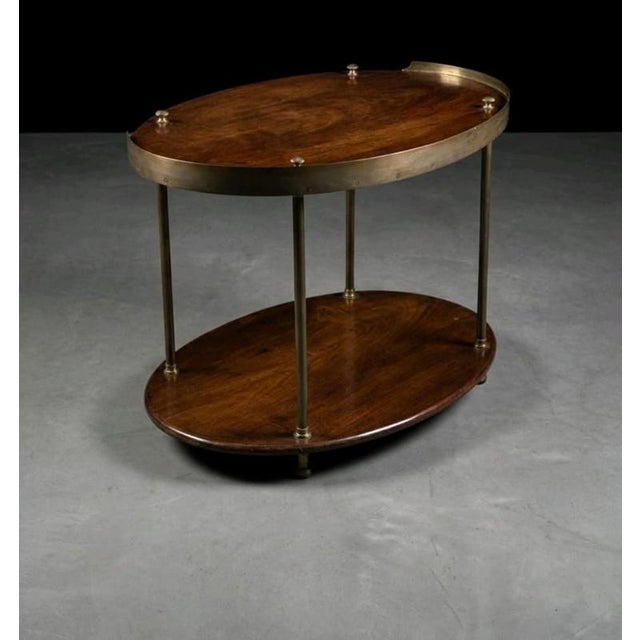 English Two-Tier Occasional Table in Mahogany and Brass For Sale - Image 5 of 8