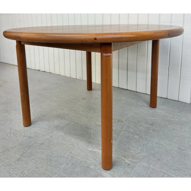 Brown Mid-Century Danish Modern Teak Dining Table For Sale - Image 8 of 8