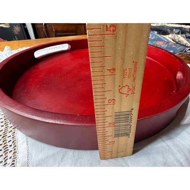 1980s Vintage David and Carey International Teak Serving Tray For Sale - Image 5 of 5