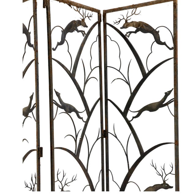 1930s Manner of Wilhelm (William) Hunt Diederich (German-American, 1884-1953), Art Deco Iron Floor Screen For Sale - Image 5 of 7