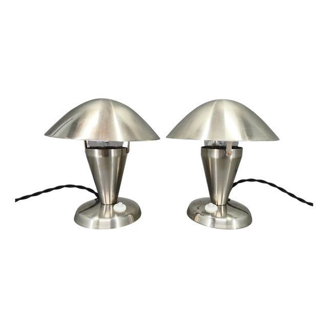 Bauhaus Adjustable Table Lamps in Chrome, 1930s, Set of 2 For Sale