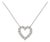 14k White Gold Lab-Grown Heart Diamond Pendant Necklace For Sale