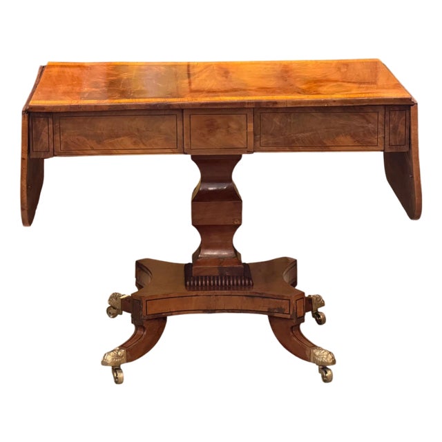 19th Century Regency Sofa Table With Drop Leaves For Sale
