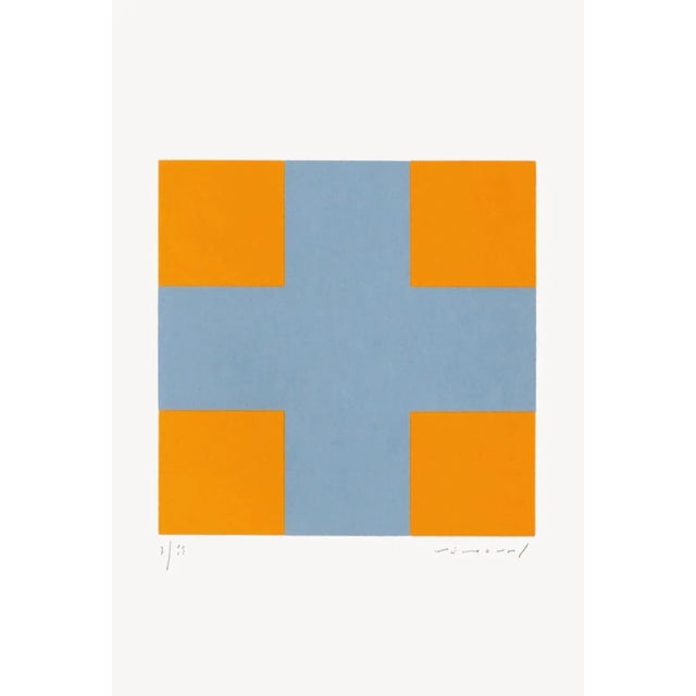 1991 Aurélie Nemours Une Croix Pour Quatre Carrés Screen Print For Sale