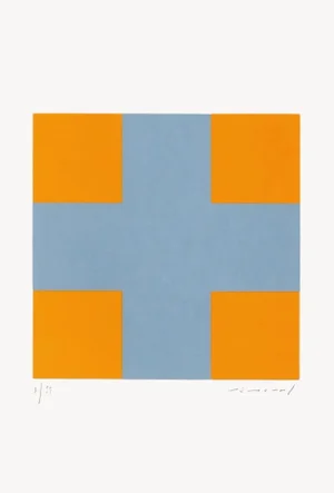 1991 Aurélie Nemours Une Croix Pour Quatre Carrés Screen Print