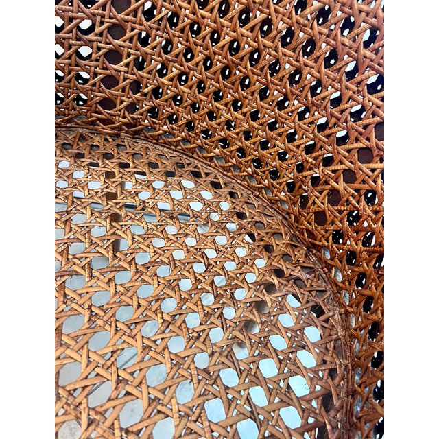 Vintage French Double Caned Wicker Armchair / Side Chair For Sale - Image 9 of 15