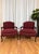 This is a beautiful set of Henredon upholstered chairs in a rich burgundy fabric with elegant French style wood framing....