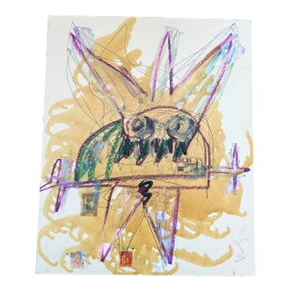 1980’s Original Wayne Cunningham Abstract Painting / Drawing For Sale