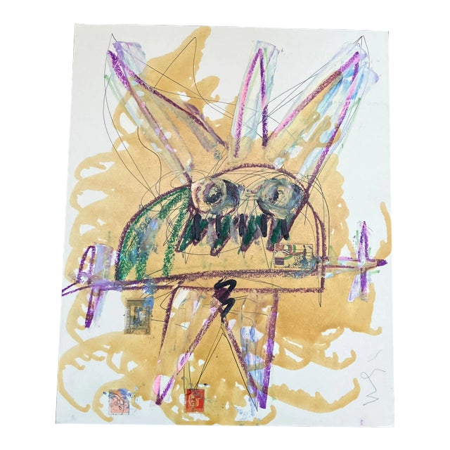 1980’s Original Wayne Cunningham Abstract Painting / Drawing For Sale