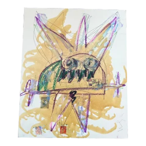 1980’s Original Wayne Cunningham Abstract Painting / Drawing