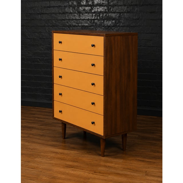 Mid Century Style Walnut Highboy For Sale - Image 4 of 4