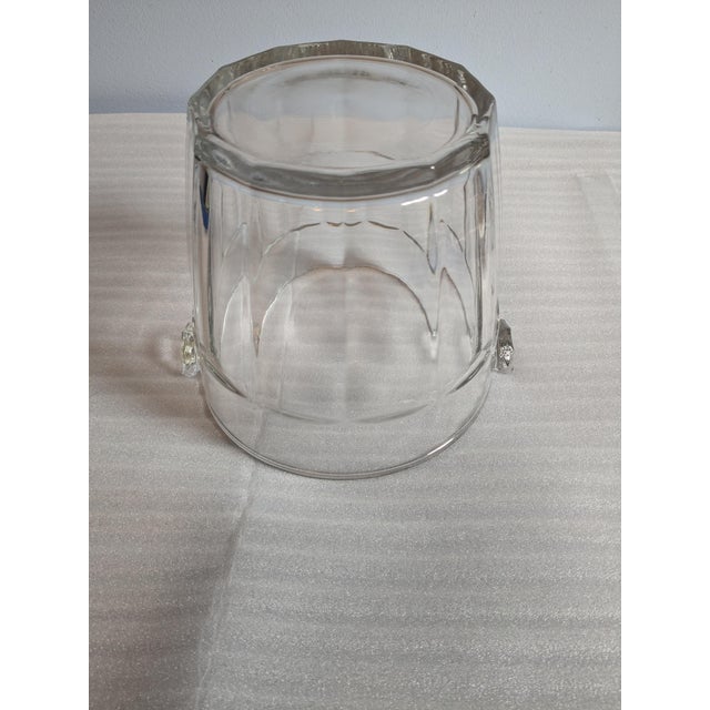 Vintage Mid-Century Clear Pressed Glass Water Pail Ice Bucket Set - 3 Pieces For Sale - Image 11 of 16