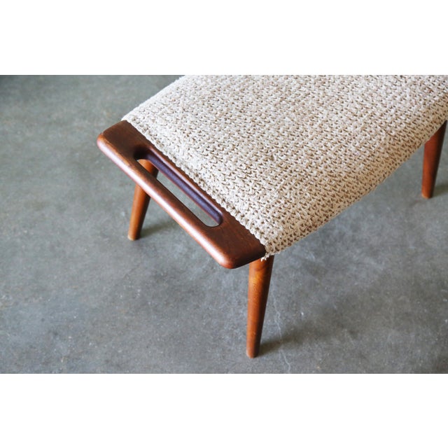 1950s Hans J. Wegner Papa Bear Ap19 Chair and Ottoman Teak and Boucle For Sale - Image 12 of 15