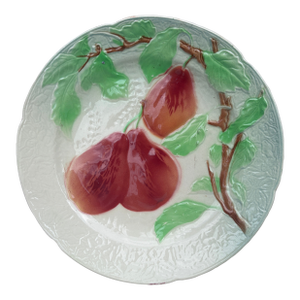 Majolica Pears Plate Keller & Guerin Saint Clement