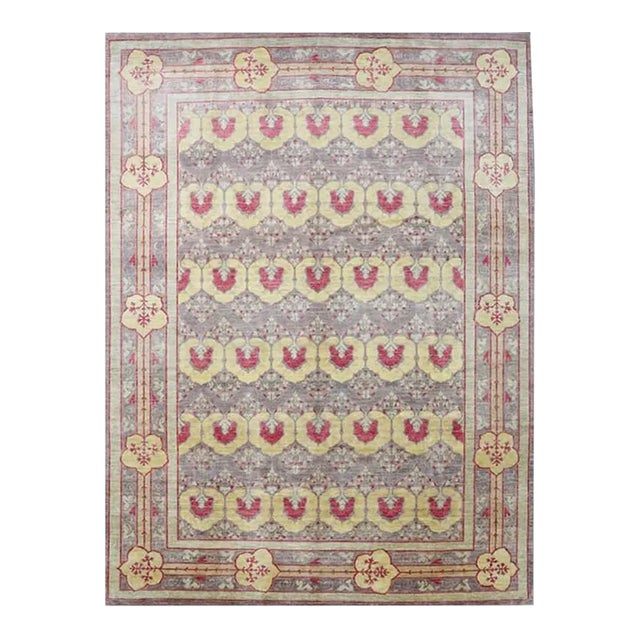 Handwoven Arts and Crafts Style Area Rug 8’10” X 11’10” For Sale