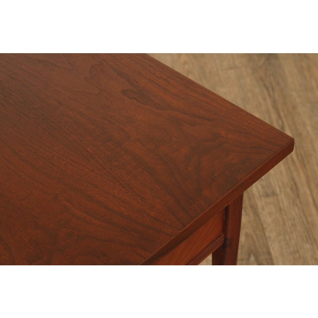 Brown Mid Century Modern Pair of Walnut End Tables For Sale - Image 8 of 13