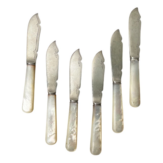 English Silver-Plated and Bakelite Knifes by Mappin and Weeb, 1950s, Set of 6 For Sale