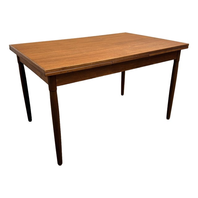 Danish Modern Teak Dining Table With Hidden Extension Leaves, Circa 1960s For Sale