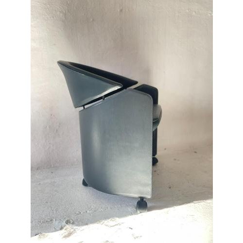 Italian Leather Armchair on Casters by Matteo Grassi, 1990s For Sale - Image 6 of 12