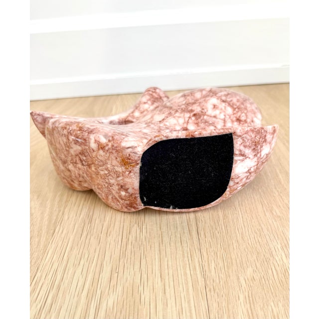 Blush Mid 20th Century Modern Abstract Fish Sculpture in Rosa Portogallo Marble For Sale - Image 8 of 8