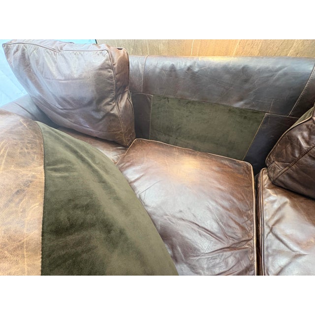Wood Rh Original Lancaster Leather 3-Cushion Sofa – 8' | Luxe Depth | Italian Brompton | Cocoa For Sale - Image 7 of 18